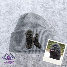 EMBROIDERED BLACK POODLE