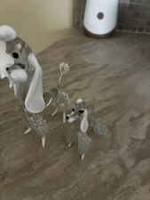 Vintage Glass Art Poodles