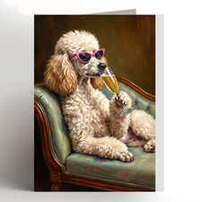 Poodle Birthday Card, Greeting