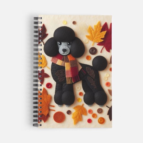 Black poodle notebook - poodle,