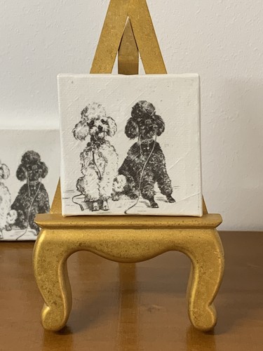 Vintage poodles decoupage - poodles,
