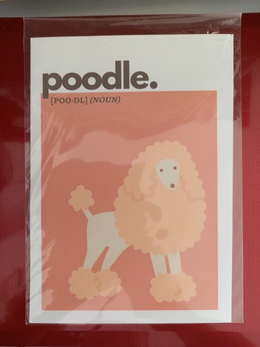 Poodle dog print with noun - dog,