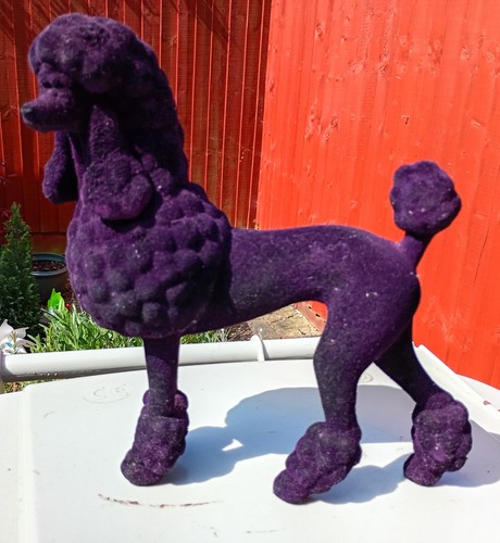 Purple poodle figurine - purple,