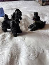 Vintage Black Ceramic Poodles