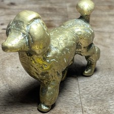 Vintage Brass Poodle Dog