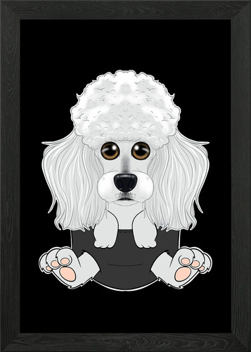 Poodle puppy pocket framed - in,