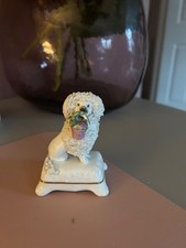 Antique Poodle Dog on Plinth